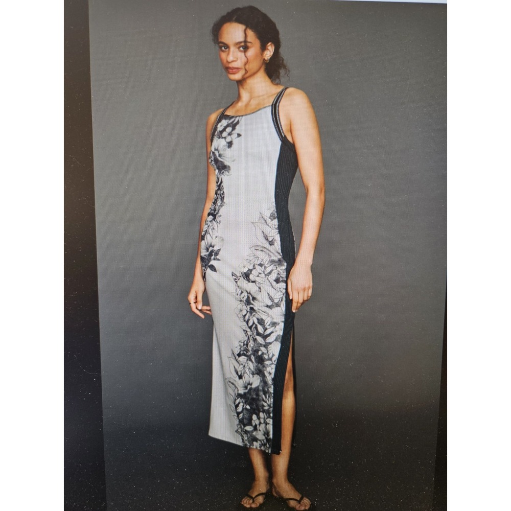 NWT Anthropologie Daily Practice Sleeveless Open Back Column Midi Dress, Sz L